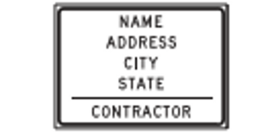 Contractor Name Sign