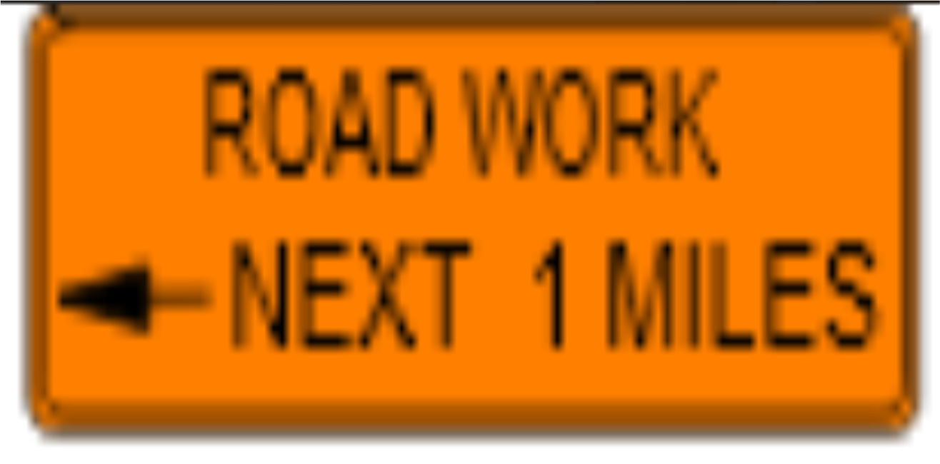 Road Work Next <-- Miles